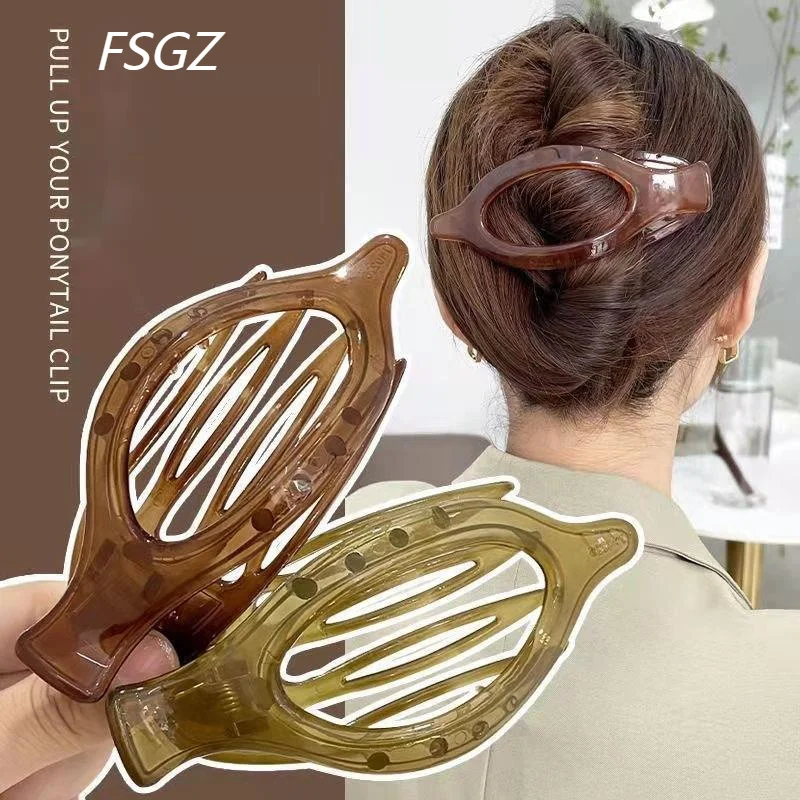 Simple Big Hair Clips For Ponytail Jelly Color Geometric Crab Duck Clip Hair Making Back Of Head Hairgrip 2023 New Arrival