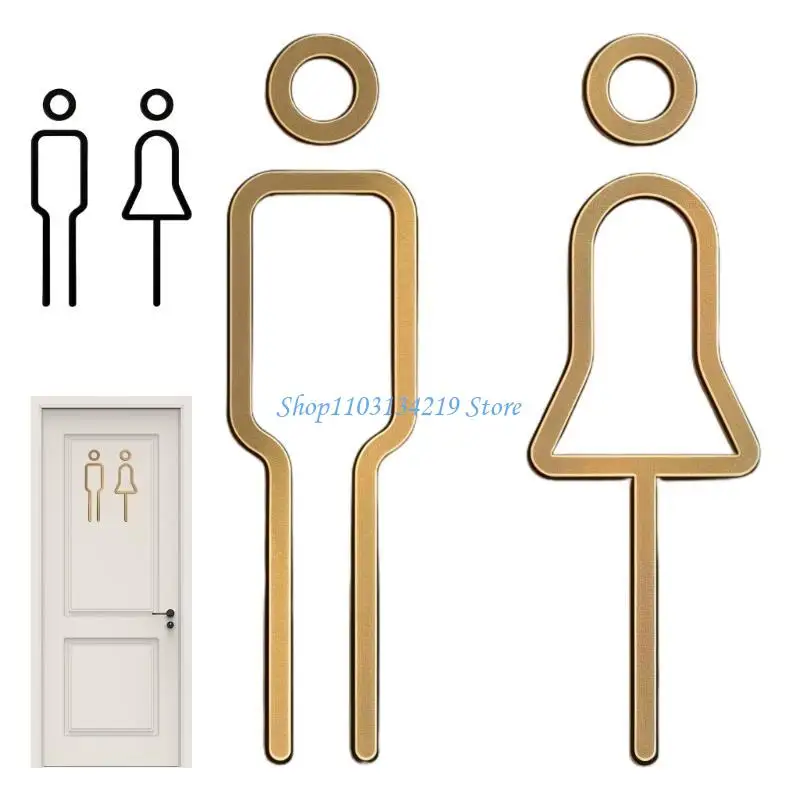 N5KC Bathroom Door Plate High Contrast Design Moisture Proof Finish Home Hardware