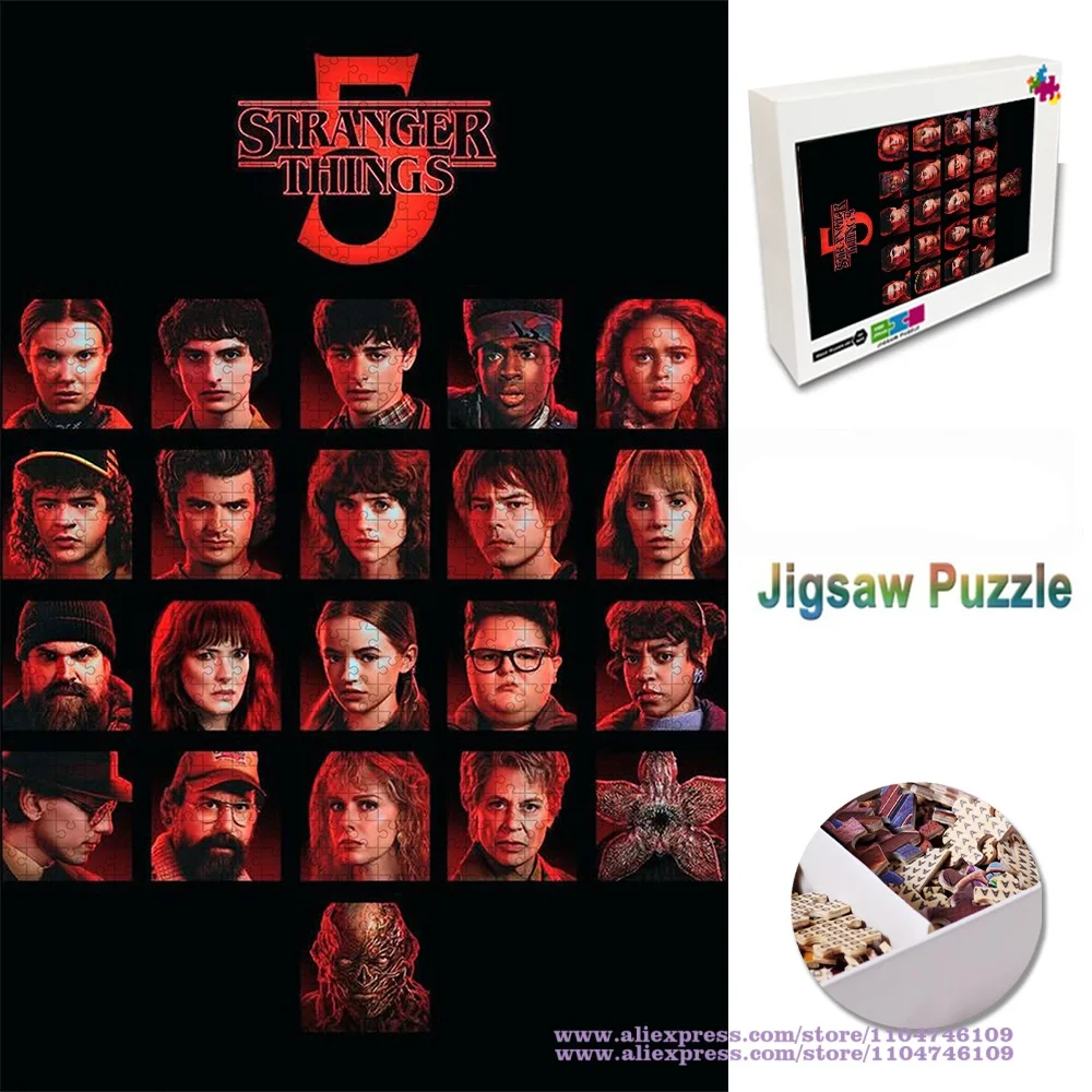

Stranger Things Puzzle Jigsaw Characters Collection Puzzles 108/200/300/500/1000/1500Pcs Intelligence Puzzles Home Decoration