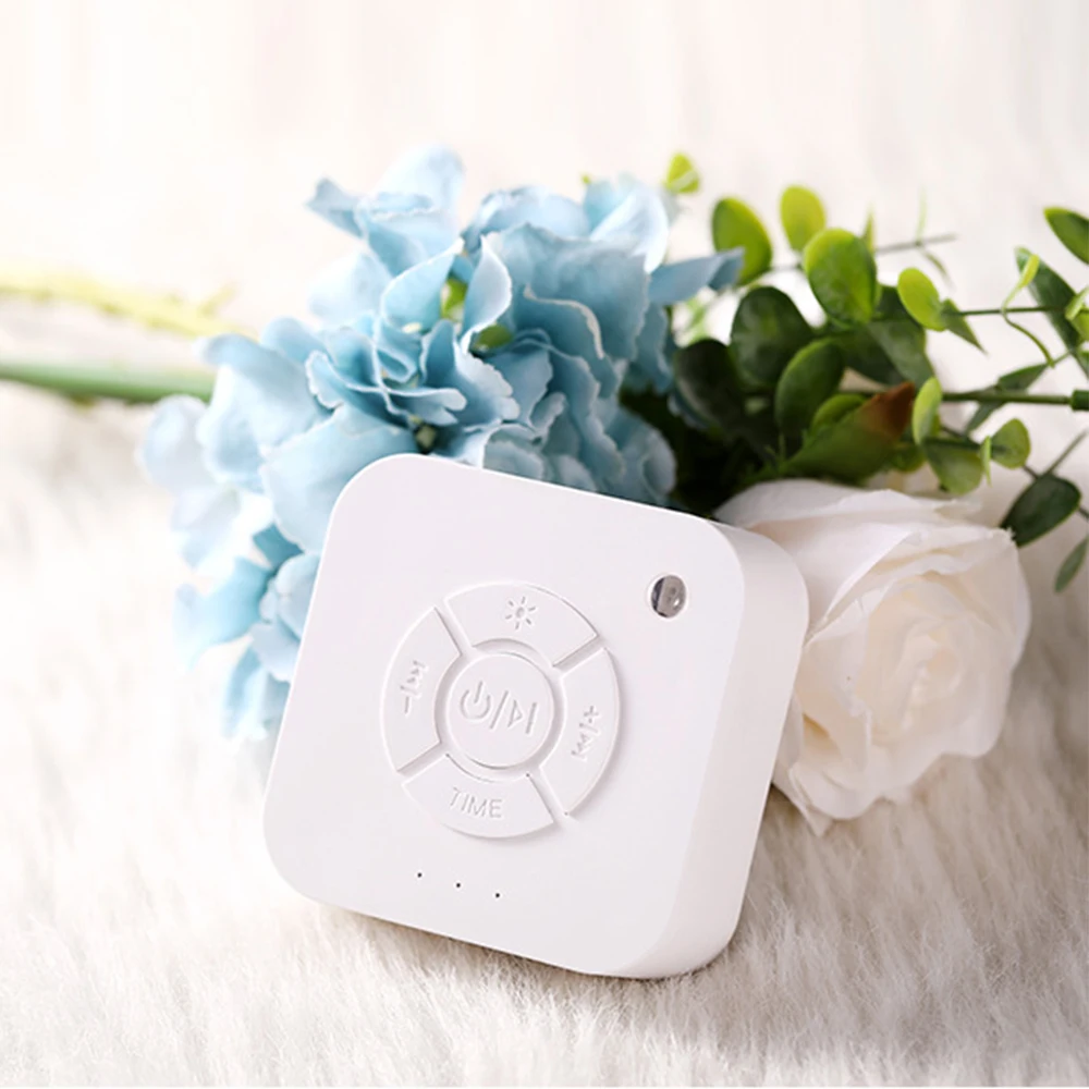 Mini máquina de sonido de ruido blanco, chupete para dormir con 9 sonidos relajantes, temporizador de luz de respiración, carga tipo C para bebé, hogar y oficina