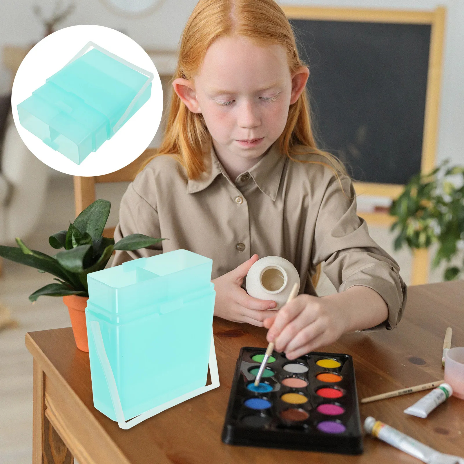 

Емкость для очистки кистей художника, многоразовое ведро с ручкой для легкой очистки и смешивания цветов, для домашнего использования