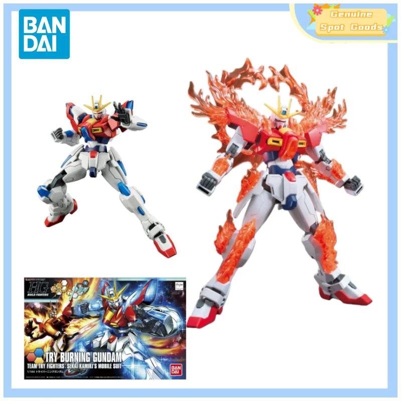 Genuine Bandai HGBF TRY BURNING GUNDAM TEAM TRY FIGHTERS: SEKAI KAMIKI'S MOBILE SUIT Anime Action Figures Model Figure Toys Gift