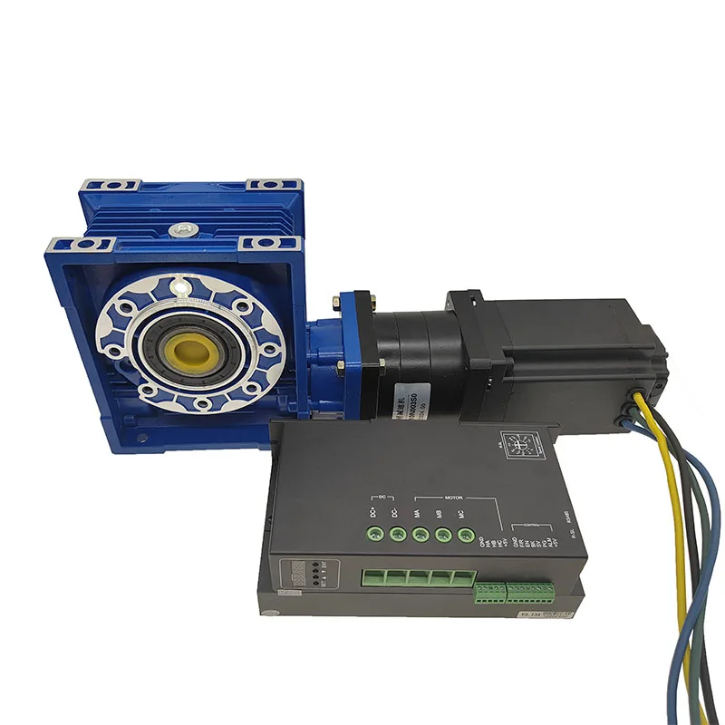 24V 48V Brushless DC Motor Controller 1kw 1.5kw with Planetary worm Integrated Geared Motor