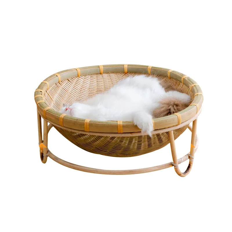 Bamboo products summer cool nest four seasons universal rattan villa net red young cats pet cat nest bamboo double pet supplies