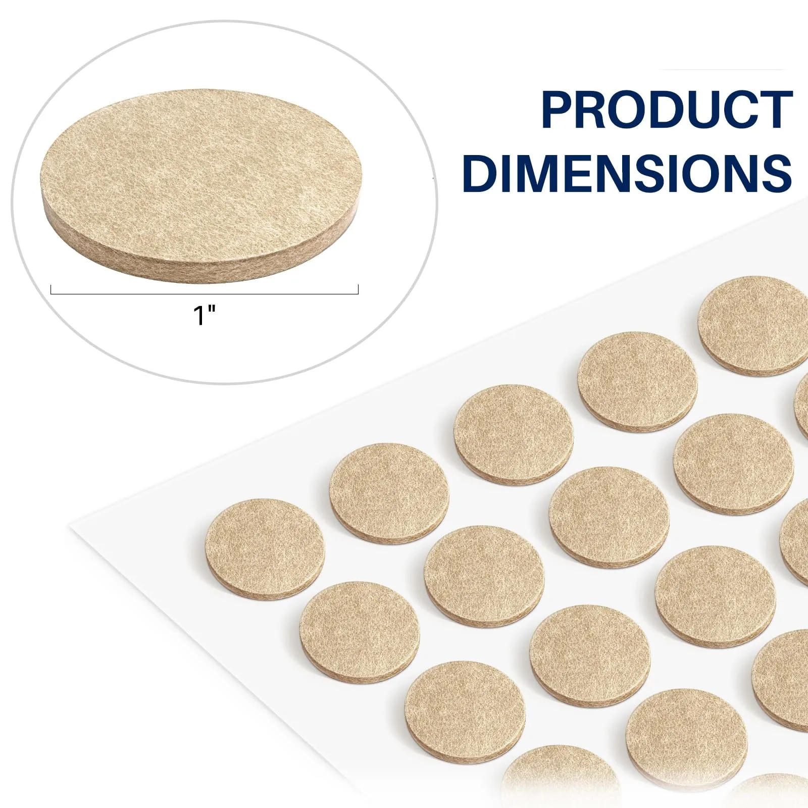 60PCS Chair Leg Felt Furniture Pads 1 Inch Floor Protectors for Wood Floors Non-Slip Pads for Chair Legs Furniture Moving