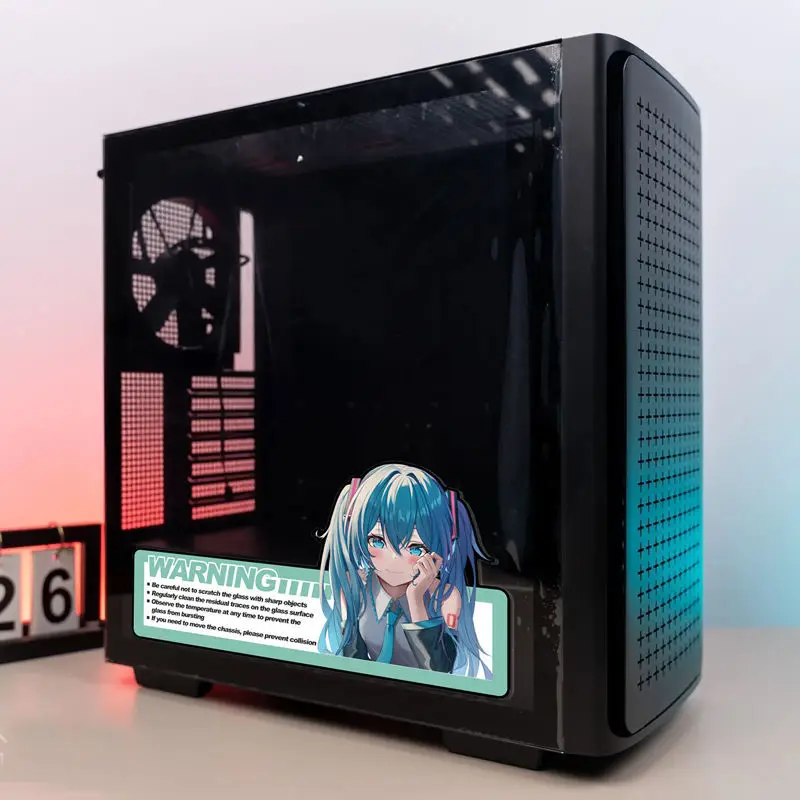 

DIY Anime Stickers for PC Case Cartoon Decor Decals for Computer Chassis Computer Case Glass Decorate Easy Removable Waterproof