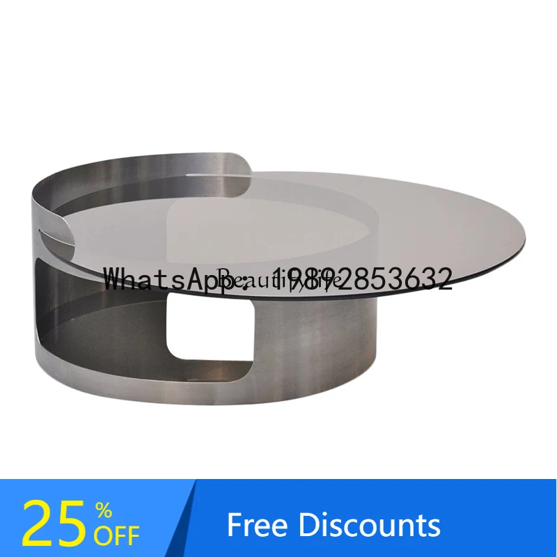 

HH Round tempered tea glass coffee table