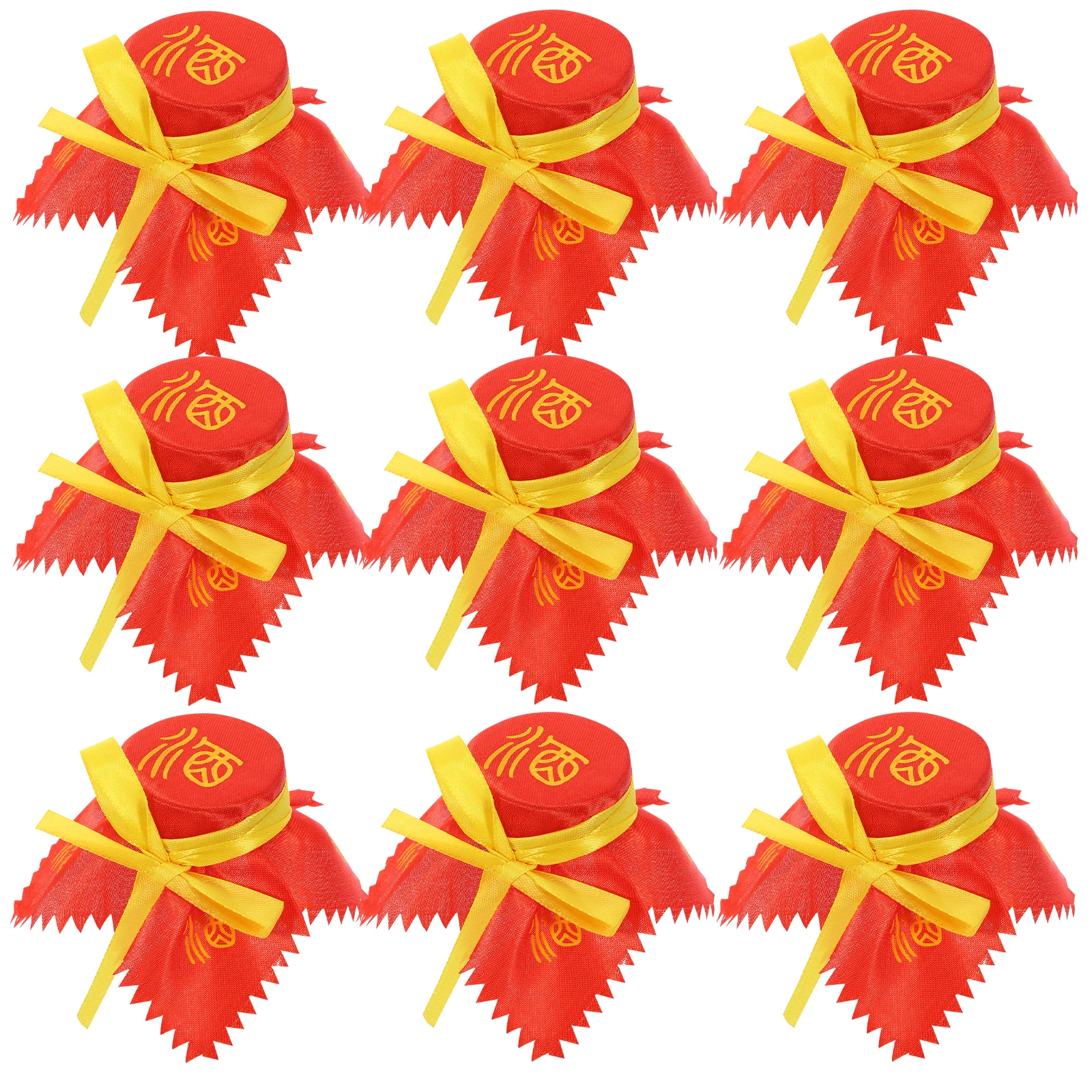 

10 Pcs Jar Cloth Lid Vintage Sealing Cover Fabric Lids Red 12x12 Yellow Ribbon Cloth Covers for Alcohol Jar