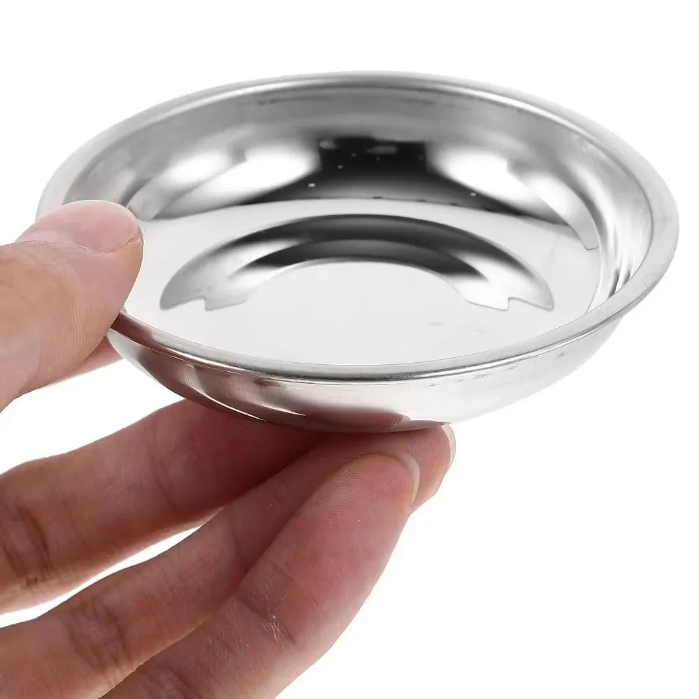 Small Round Stainless Steel Dipping Plates Stainless Steel Material Multi-Size Available Round Sauce Dishes
