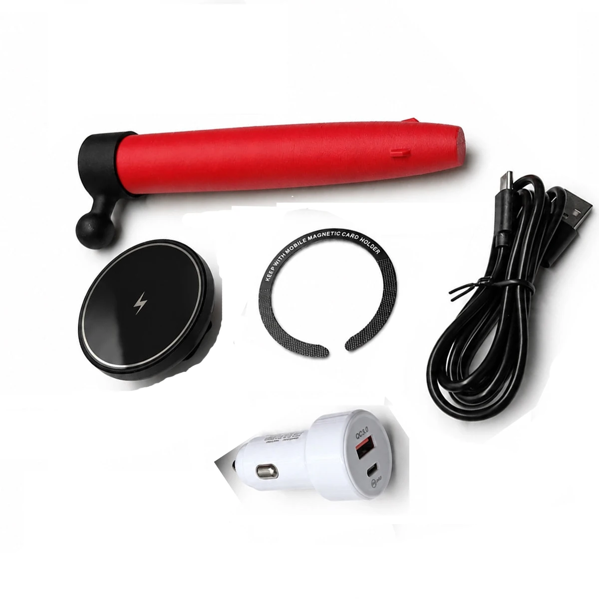 One Set of Red Wire-less Phone Charg-er Vase Style Phone Holder Bracket Mount For VW New Beetle 1998‑2010 LHD Left Hand Drive
