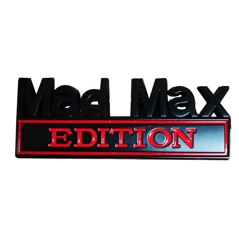 Car Styling 3D Mad Max Edition Metal Chrome Zinc Alloy Adhesive Emblem Decorative Badge Funny Decal Auto Accessory