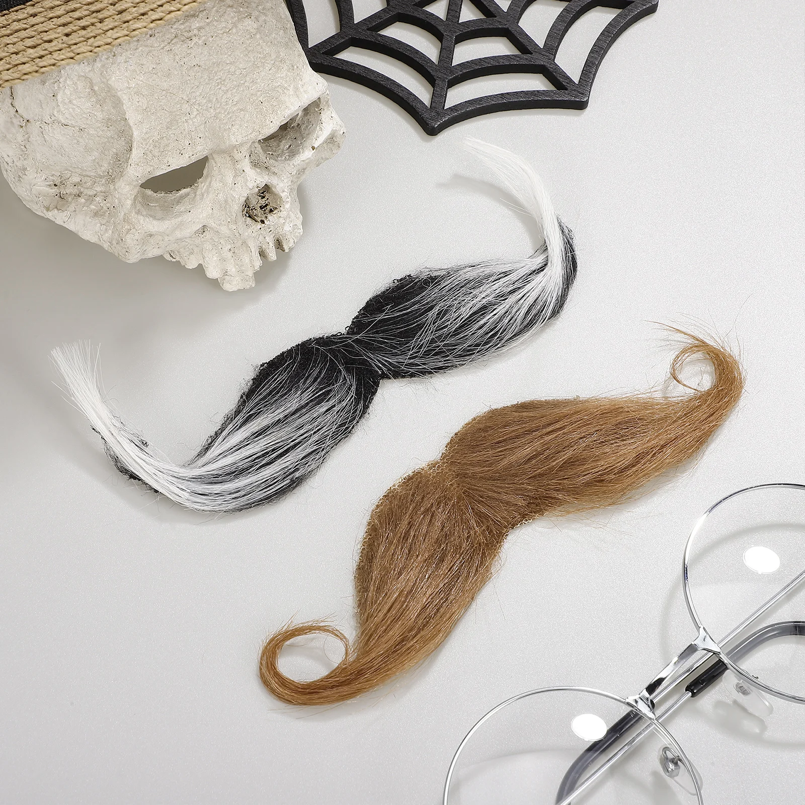 Disfraz de barba falsa realista para Halloween, accesorio de barba para Cosplay, bigote de fiesta, regalo divertido, adorno de bigote, 2 uds.