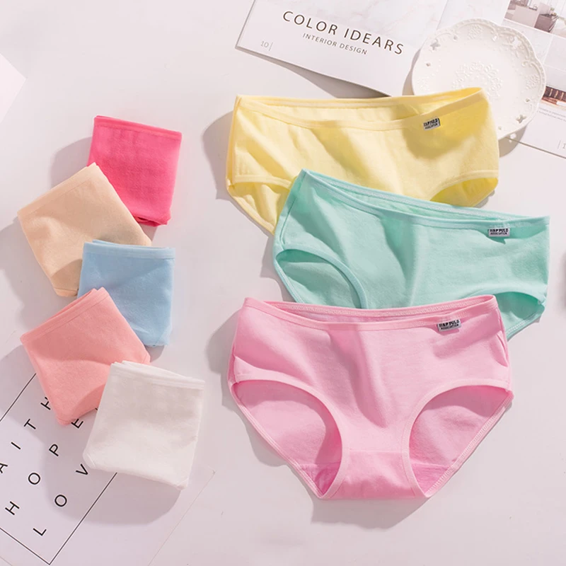 

3Pcs/Lot Women Panties Cotton Briefs Sexy Panties Underpants Solid Panty Calcinha Girls Lingerie Seamless Shorts