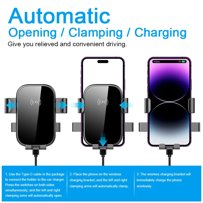 For MG 4 MG4 EV 2022 Car 15W Wireless Charging QI Phone Holder Trim Screen Navigation Base Accessories