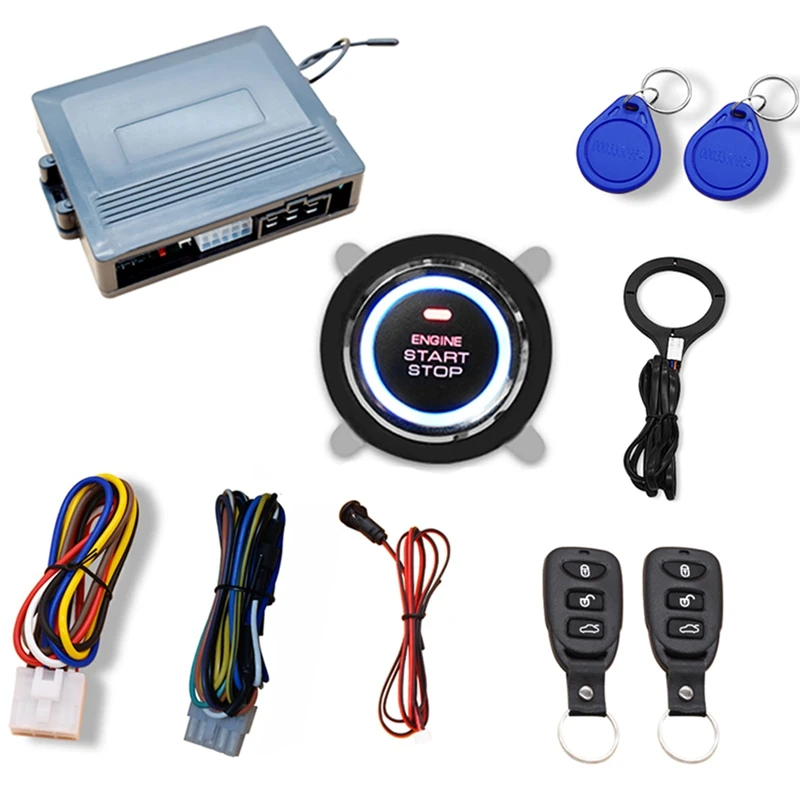 Car Wireless Remote Control Into RFID One Click Start System Audible And Visual Reminder One Key Start Ignition System