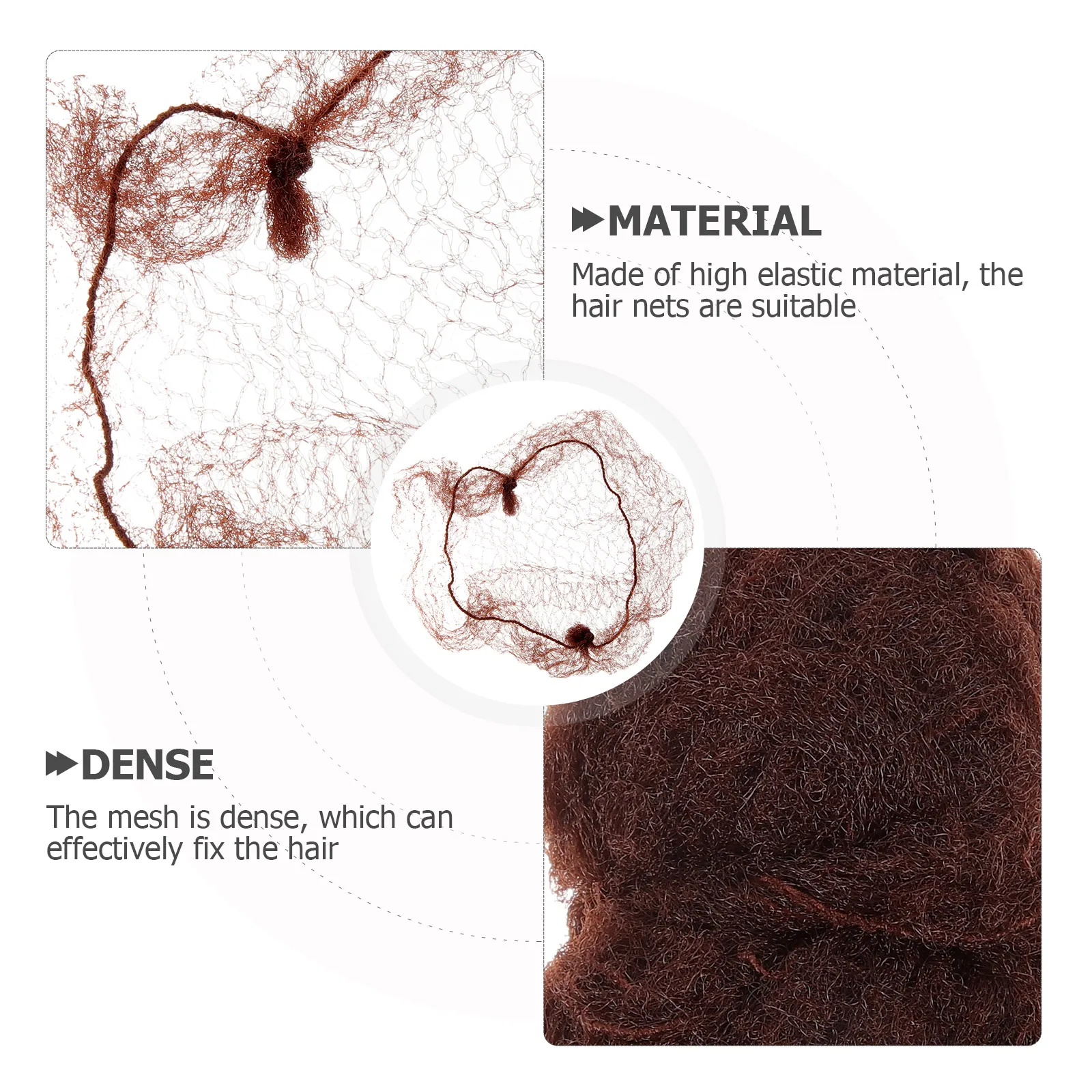 

50 Pcs Net For Buns Nets Accessories Women Hair Bun Net Brown 30cm Elastic Mesh Ballet Bun Nets Styling Hairnet