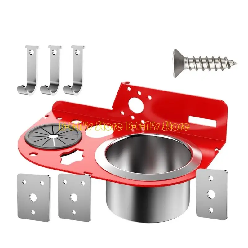 Y1AD Heavy Duty 2Mm Thick Aluminum Ladder Tool Holders Support With Large Capacity Bucket For Nails And Tools