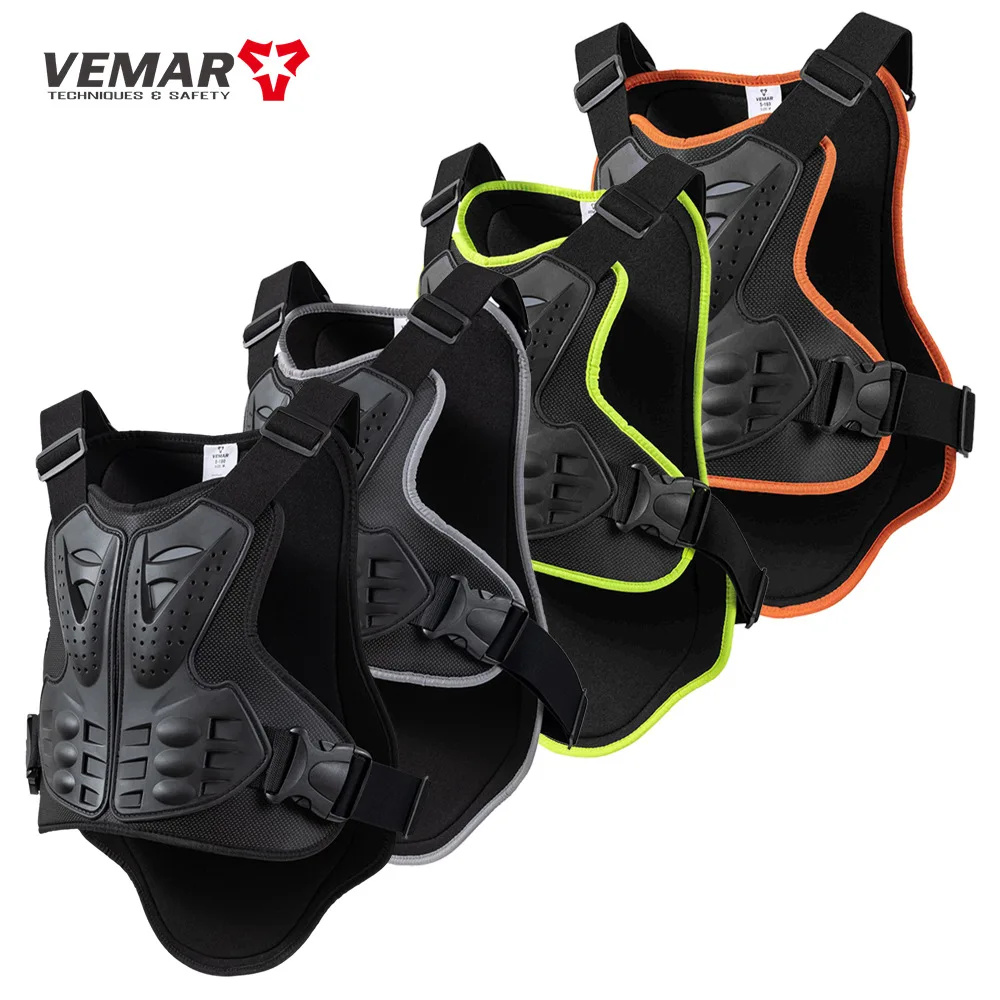 VEMAR Motorcycle Body Armor Vest Motocross Chest Back Protector Breathable Mesh Adjustable Riding Gear Dirt Bike