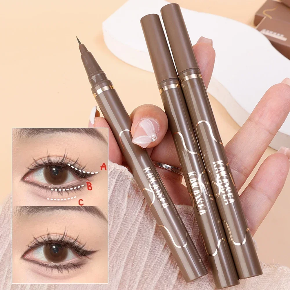 Ultra Thin Matte Liquid Eyeliner Lying Silkworm Pen Waterproof Lasting Black Brown Eyeliner Lower Eyelash Pencil Eye Makeup Tool