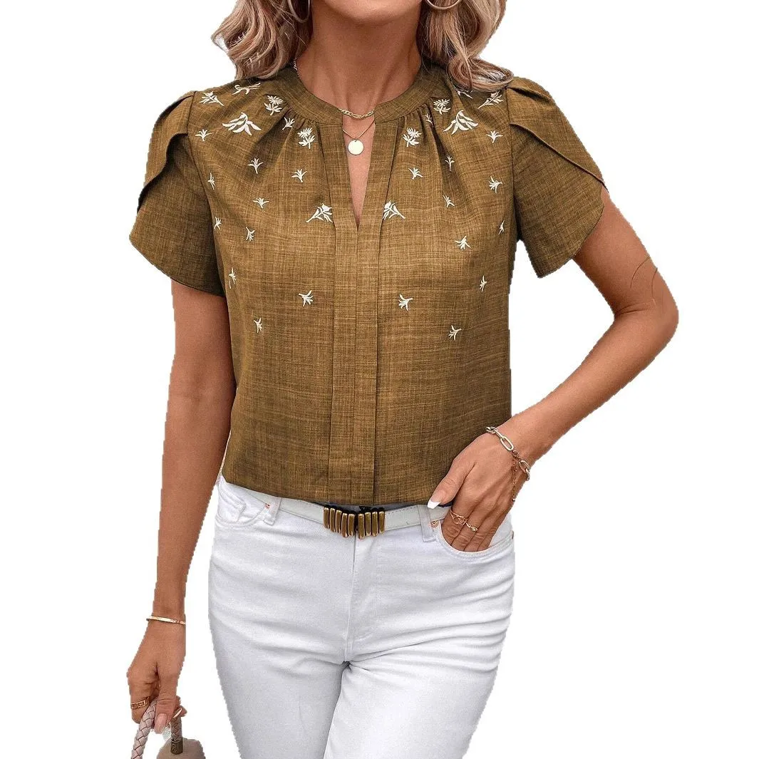 Sommer Elegante frauen Kurzarm Shirts Gedruckt Top Für Frauen Tops Mujer Verano Blusa Feminino