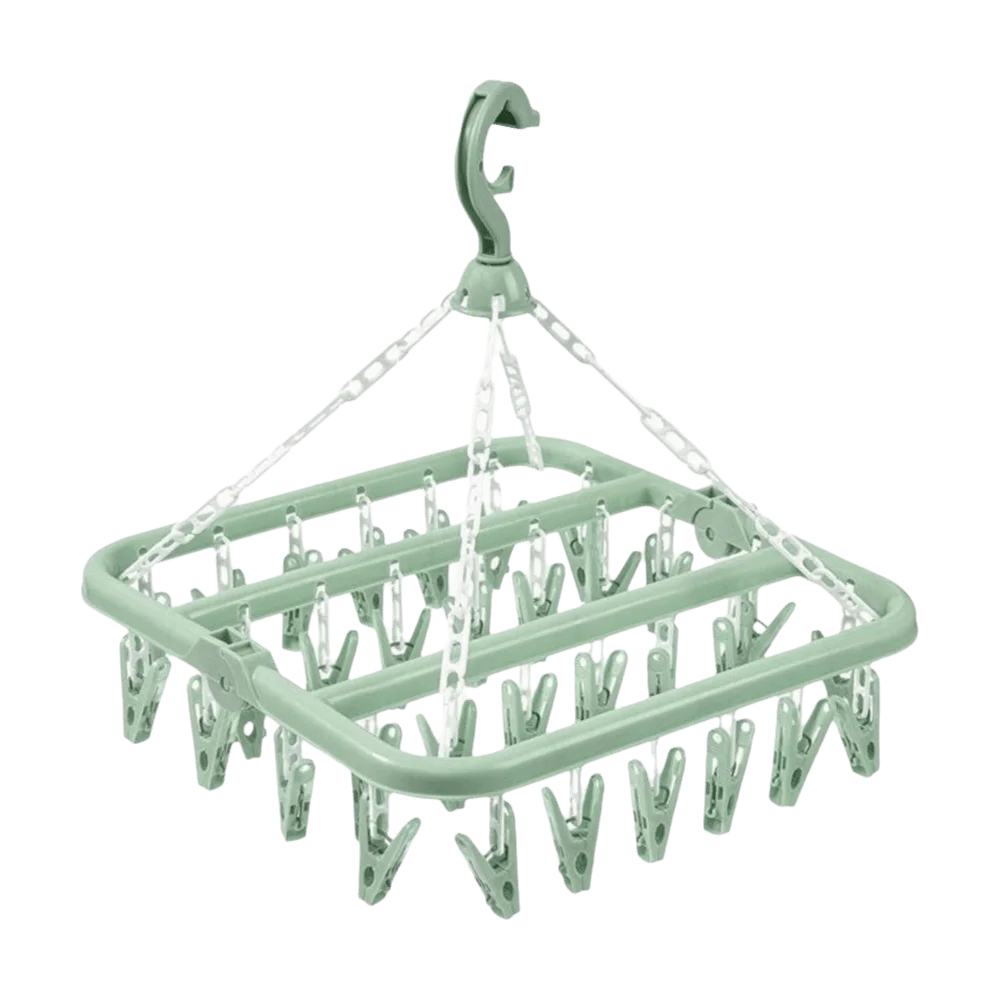 

Windproof Extra Thick Drying Rack 32 Clips Heavy Duty Laundry Set Foldable Plastic Material Multi Clip Hanger Clothes Drying