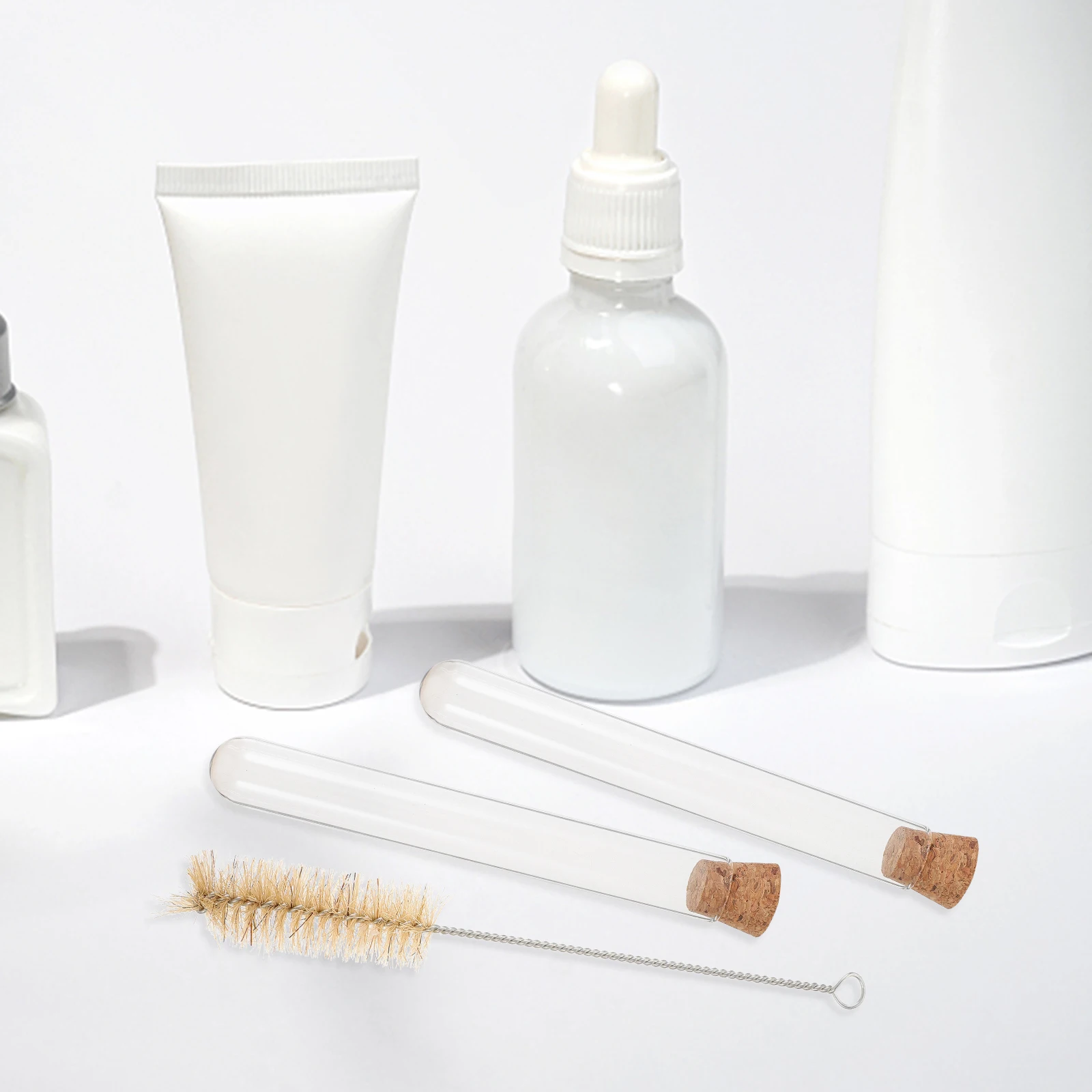 

10Pcs Glass Test Tubes Cork Stoppers Leakproof Clear Portable Compact for Samples Liquid Lotion Travel