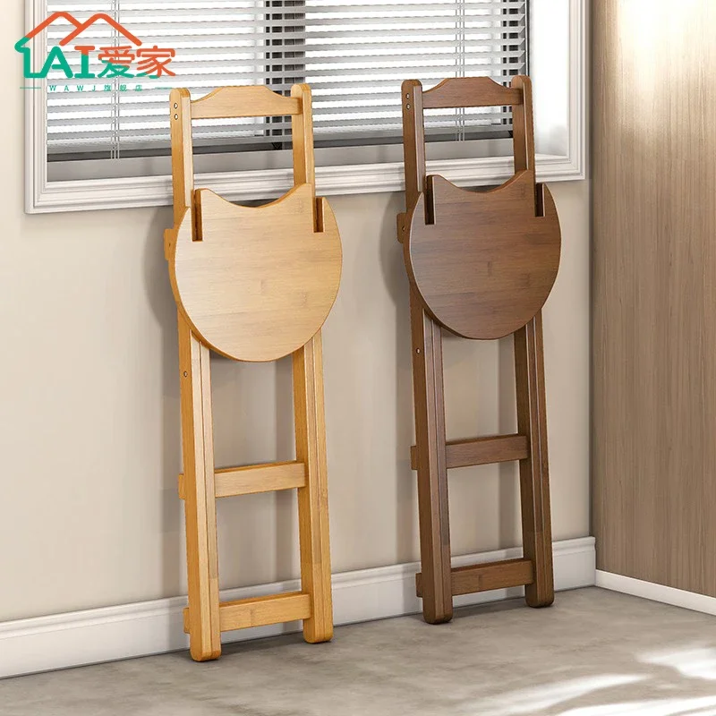 เก้าอี้บาร์ไม้ไผ่พับได้มีสไตล์และตามหลักสรีรศาสตร์/เก้าอี้รับประทานอาหาร - เหมาะสําหรับห้องครัว บาร์ และสตูดิโอศิลปะ มีเสถียรภาพและไม่เสียรูป