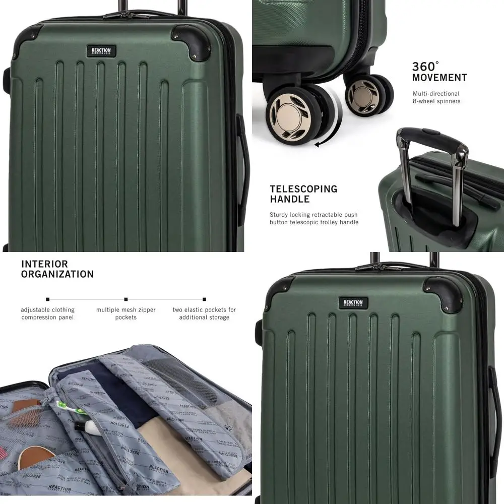 

Расширяемый 8-колесный чемодан-спиннер, легкий твердый корпус, 24 Cilantro, Kenneth Cole REACTION Renegade