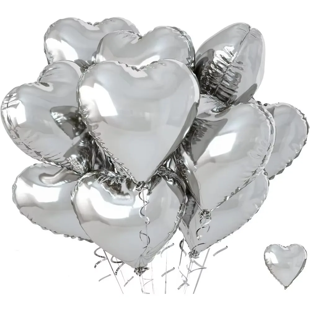 

5 pcs 2025 Heart Shape Foil Balloons Multipurpose Multifunctional Wedding Decoration DIY Room Decor Wedding