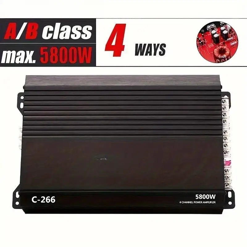 

[12V Car Amplifier] KUERL 4 Channel AB Class 12V Car Amplifier | 5800W Power | Car Audio Amplifier To Drive Subwoofers And Speak