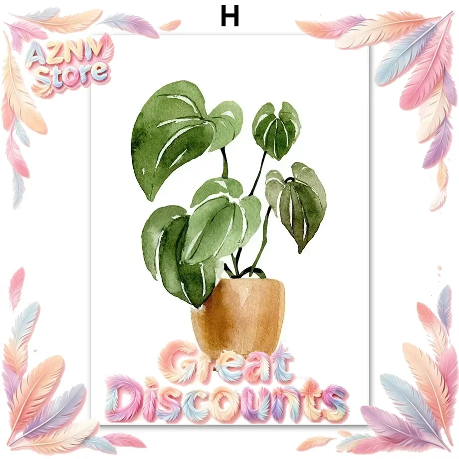 Cactus Tiger Pilan Monstera Green Plants Aesthetic Canvas Painting Posters and Prints Wall Art For Living Room Decoration 2026