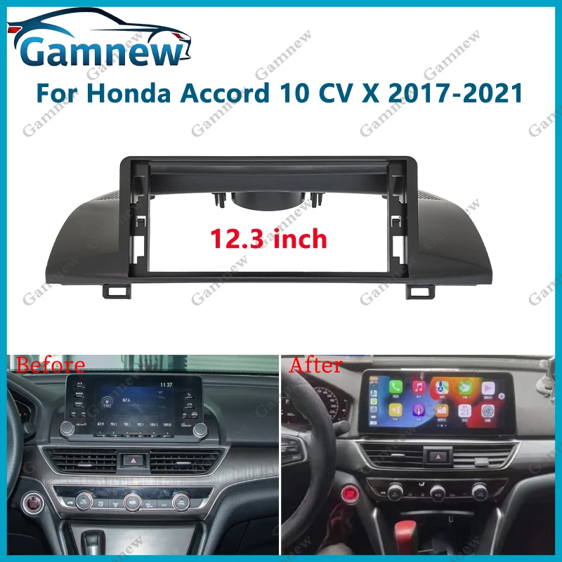 

12.3 Inch Car Frame Fascia Adapter Canbus Box Decoder Android Radio Audio Dash Fitting Panel Kit For Honda Accord 10 CV X 2017+