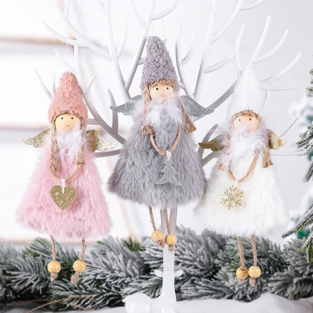 Plush Angel Doll Christmas Ornaments Merry Christmas Decorations For Home Christmas Tree Pendant Navidad Xmas 2024 New Year 2025
