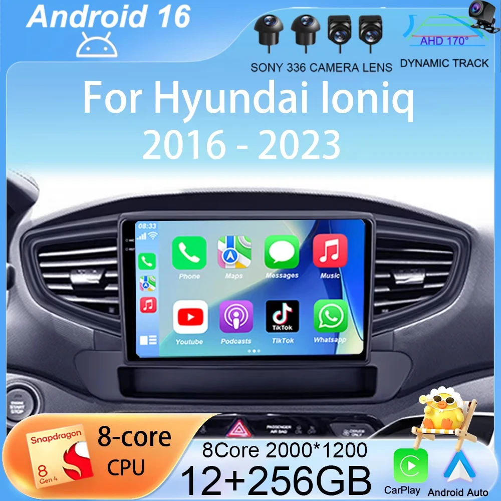 Android 16 Car Radio For Hyundai Ioniq 2016 - 2023 Multimedia Video Player Navigation Stereo GPS No 2din 2 Din Dvd 360 Camera
