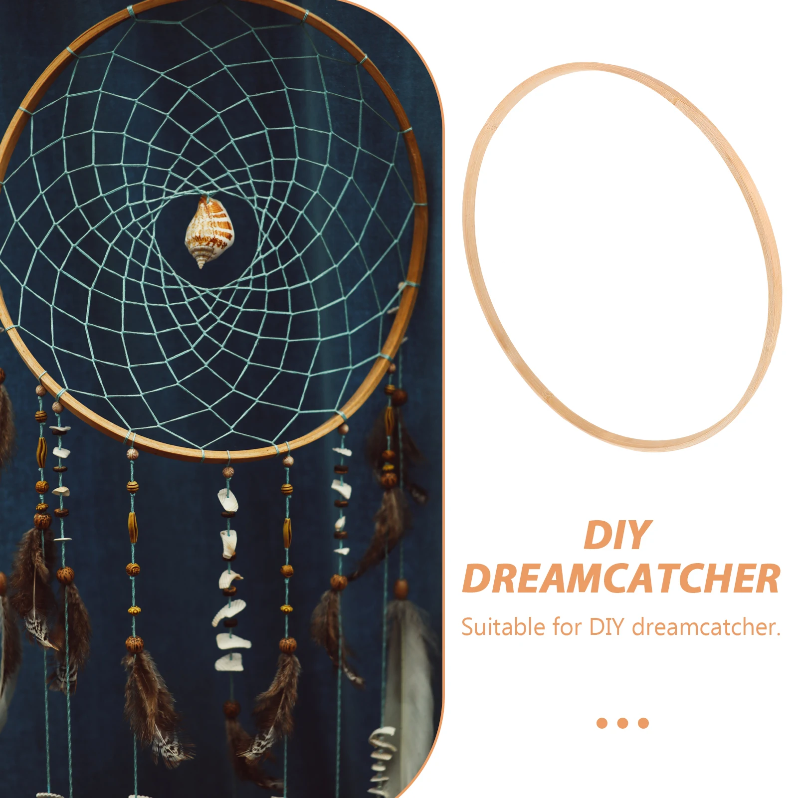 

5Pcs Round Dreamcatcher Rings for DIY Projects Smooth Durable Bamboo Wall Decoration