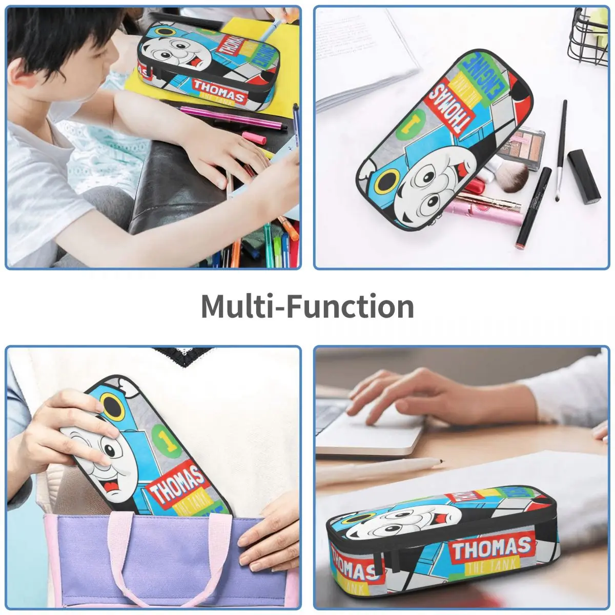 مقلمة T-thomas and Friends ذات سعة كبيرة وحقيبة أقلام لطيفة ومنظم قرطاسية المكتب للأطفال والكبار #5