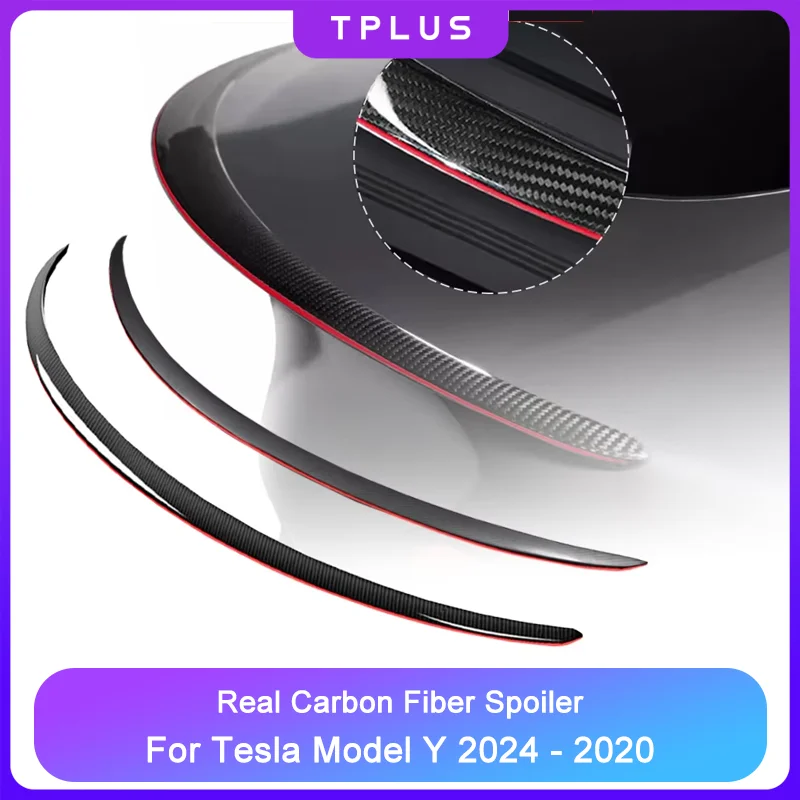 

Спойлер из настоящего углеродного волокна для Tesla Mode Y 2024-2020, аксессуары, задний багажник автомобиля, хвостовое крыло, оригинальные детали для модификации спойлера