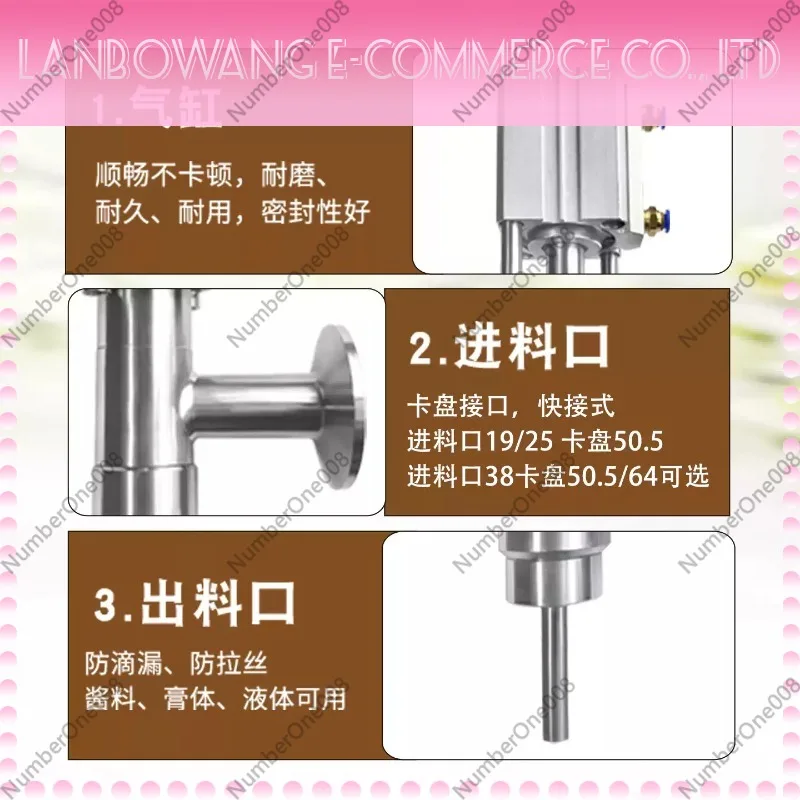 Anti Drip Pneumatic Filling Valve 64mm Chuck Straight Filling Head for Liquid Filling Machine