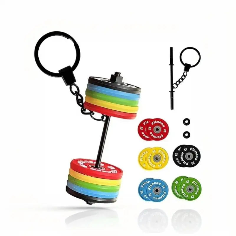 Abnehmbarer Mini-Hantel-Schlüsselanhänger, kreativer Fitness-Hantel-Schlüsselring, Rucksack- oder Taschenanhänger, Geschenk für Fitnessliebhaber. – Detail 1