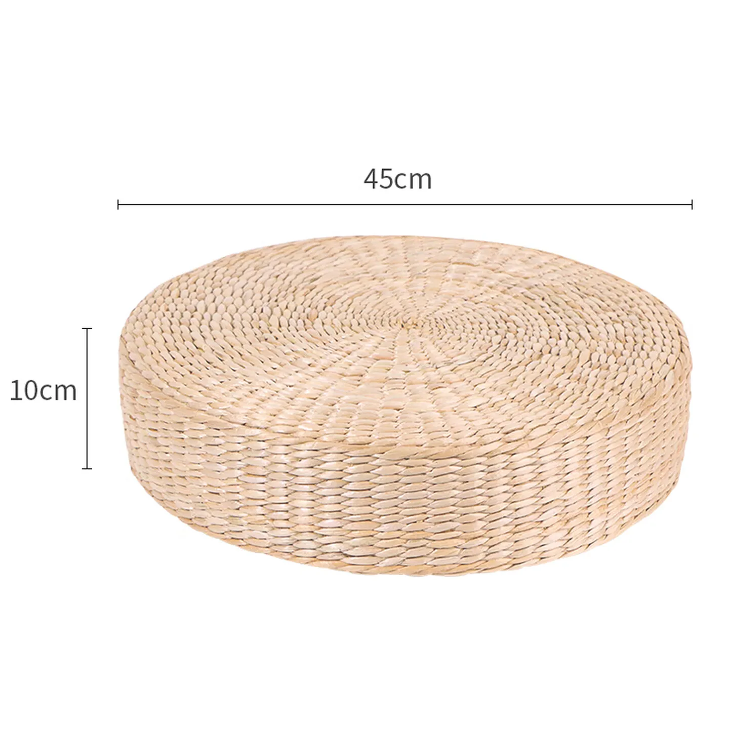 Round Meditation Cushion, Handwoven Style Tatami Floor Pillow with EPE Core for Yoga Zen Practice and Home Seating