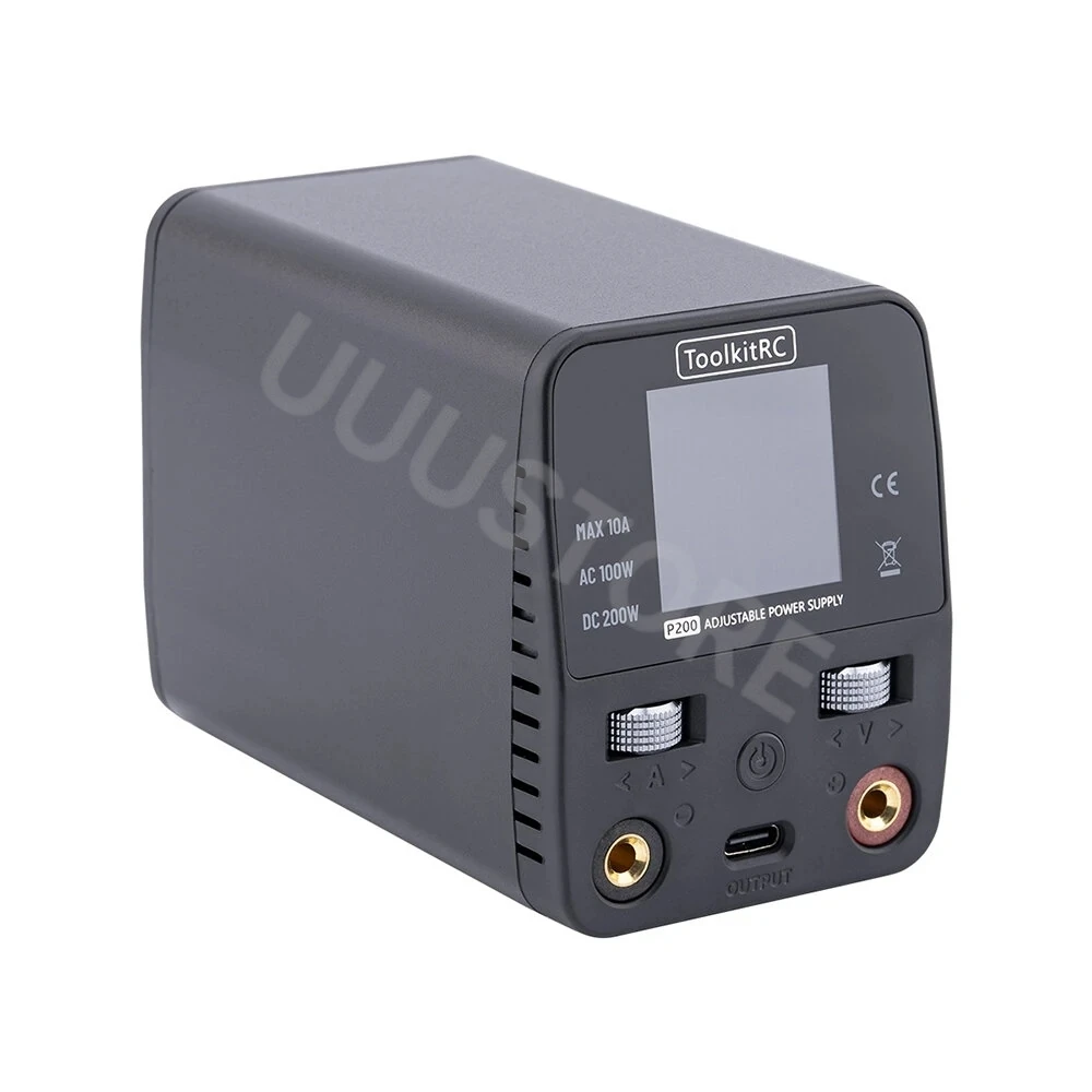 ToolkitRC P200 V2 Mini 30V AC100W DC200W 10A GaN Adjustable Mini Desktop Power Supply USB Output