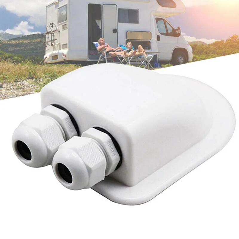 Single/Double Hole Roof Wire Entry Gland Box Solar Panel Roof Motorhome White Black Caravan Solar Car Junction Box RV Yacht Car