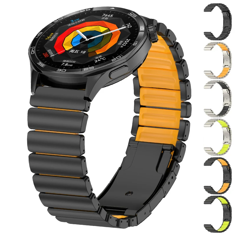 

Роскошный титановый ремешок 22 мм для Huawei Watch GT6 Pro GT5 4 46 мм, металлический силиконовый браслет для OPPO Watch 4 Pro, ремешок для Redmi Watch