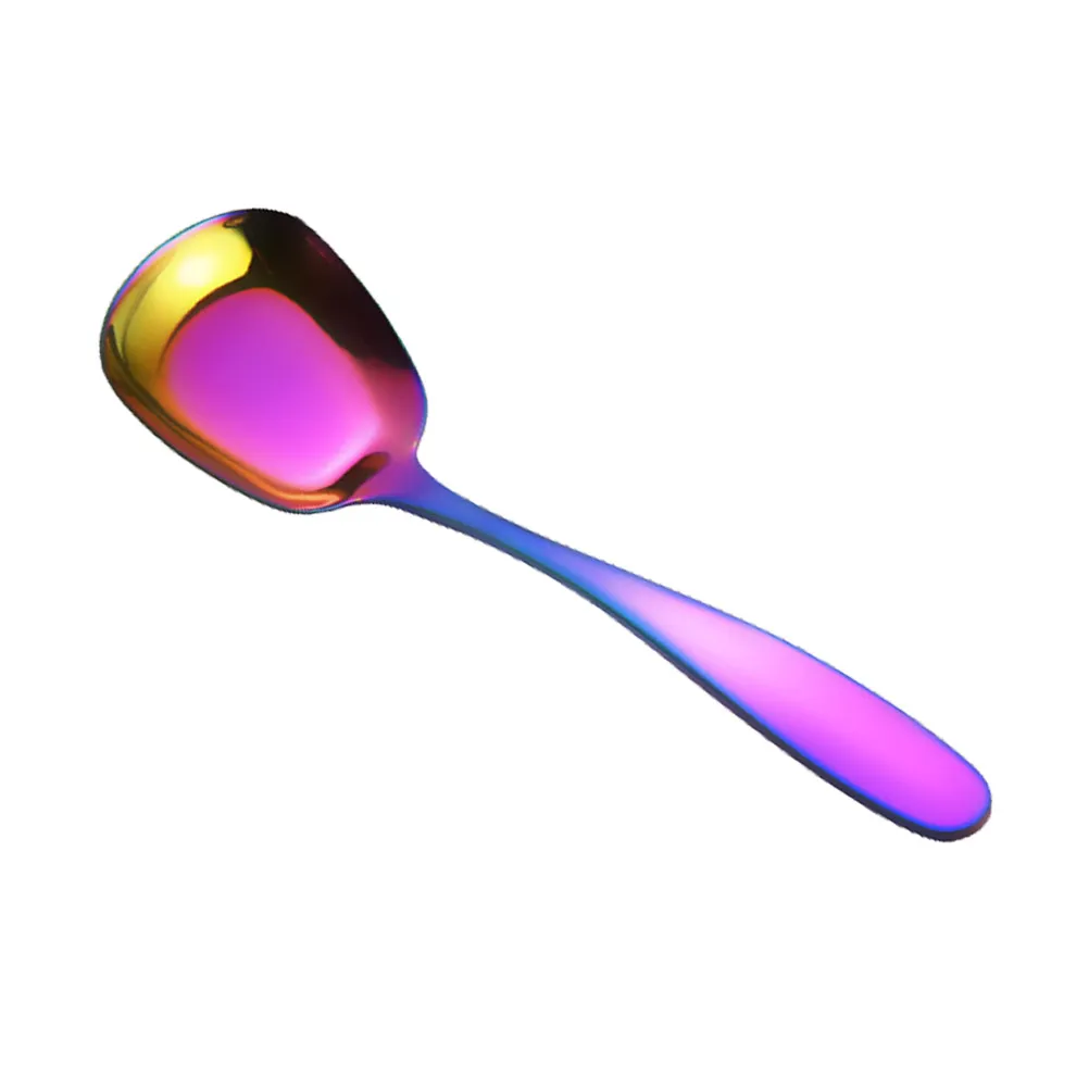 Large Colorful Stainless Steel Dessert Spoon Noble Cutlery Flatware Utensils for Everyday Home Use Restaurant Tableware