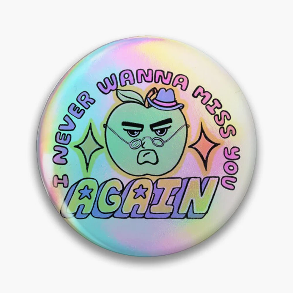 Oliver Tree Never wanna miss you again Pin Holographic Star Heart Pin Brooches Laminated Button Fashion Accessory
