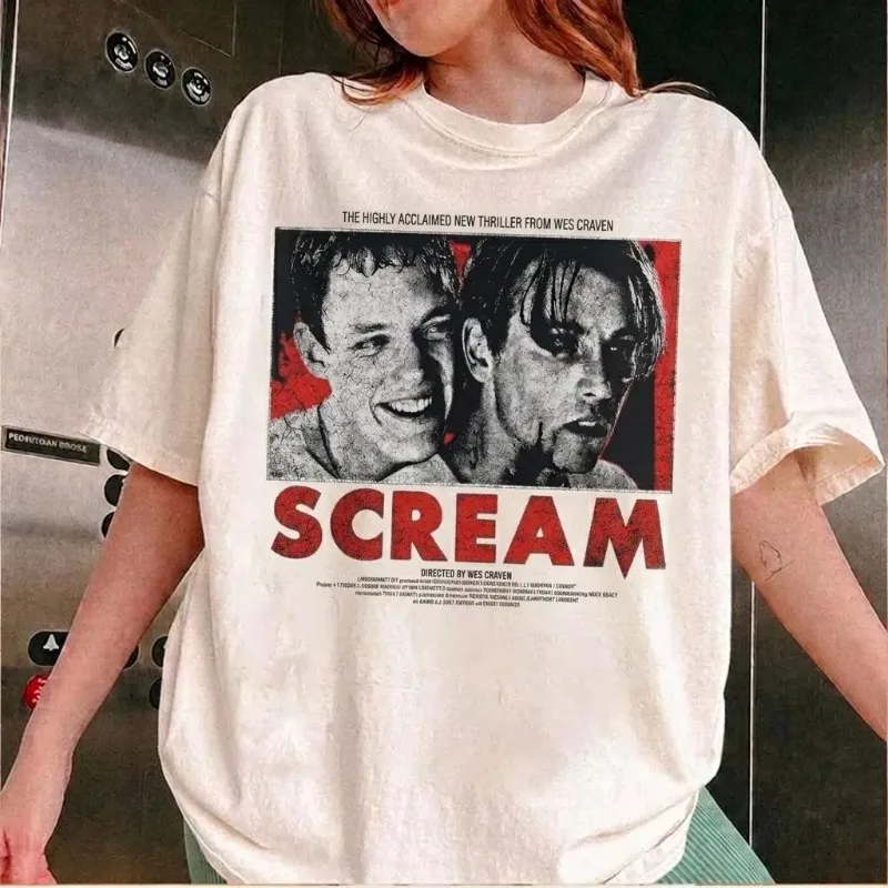 Scream Movie T-shirt, Horror Season Shirt for Women, Y2K Retro Street Unisex T-shirt