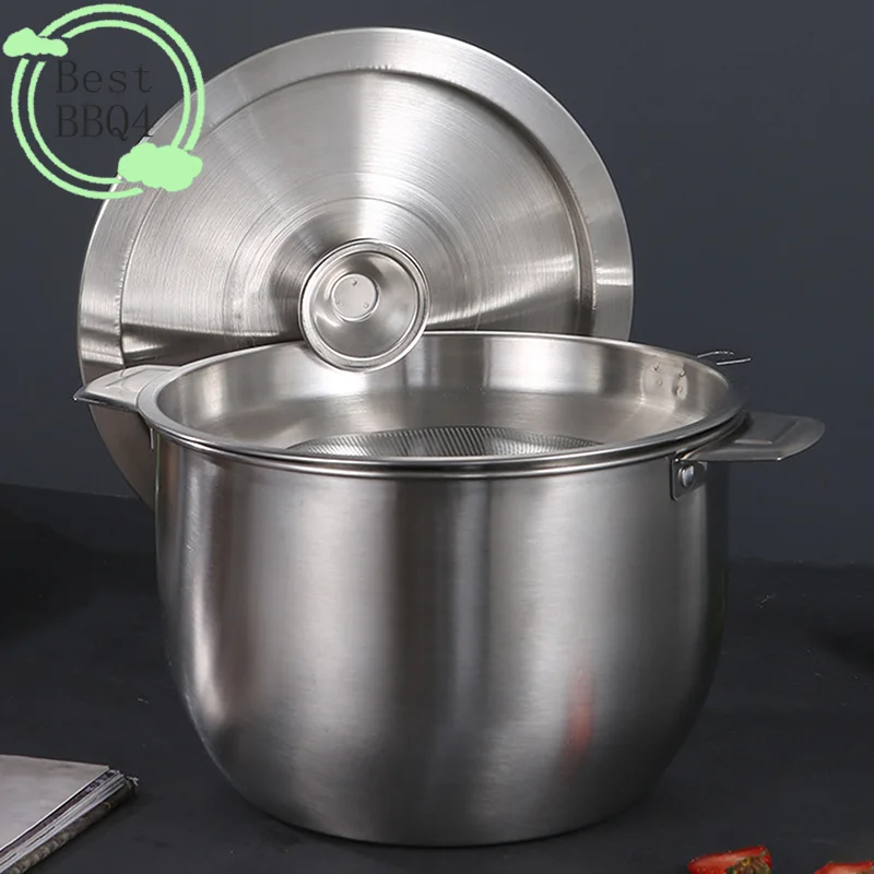 (BBQ4)20/22/24CM Stainless Steel Cookware Lid Reusable Cooking Pot Cover Wok Cover Frying Pan Lid Flat Bowl Basin Cover