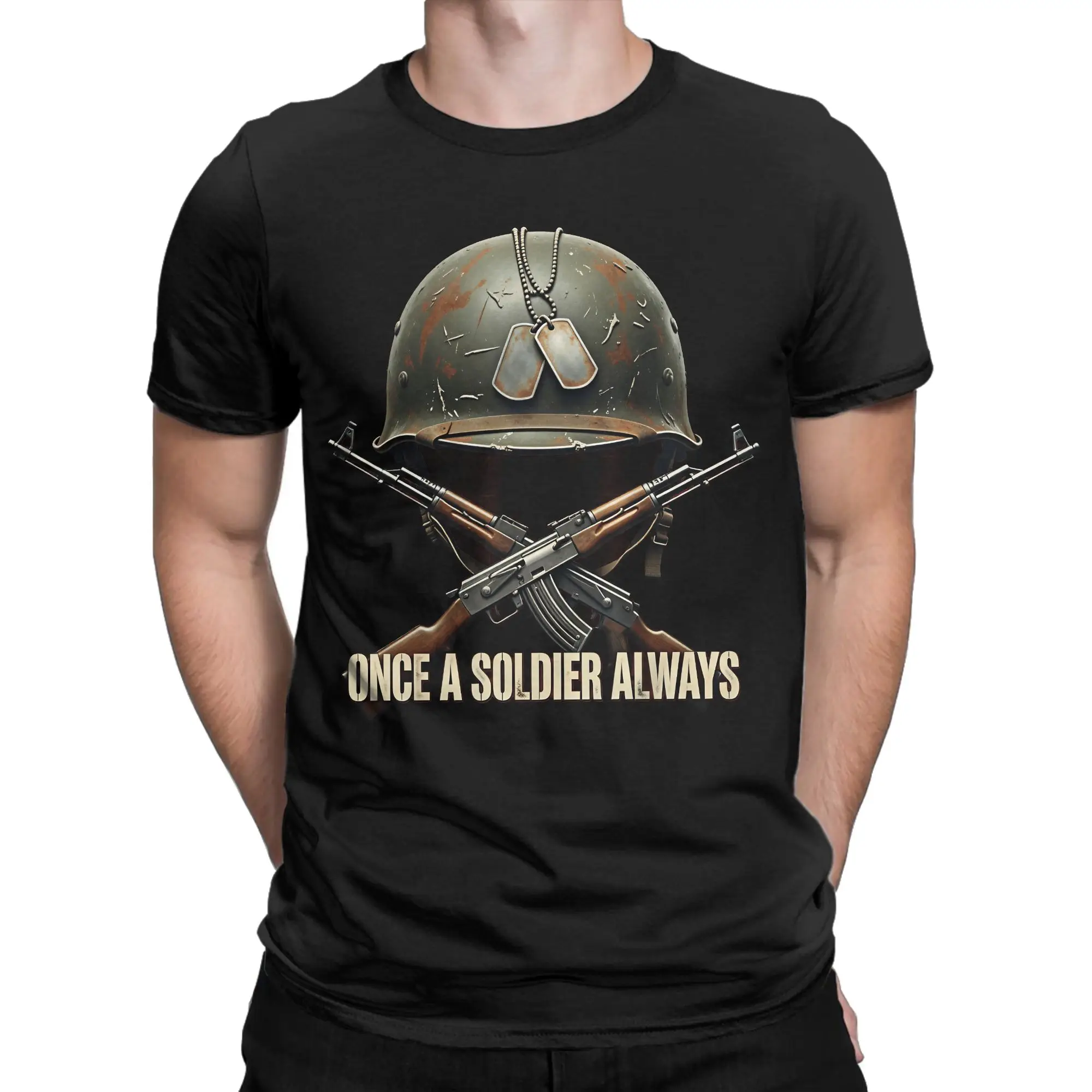 Man T Shirt Once A Soldier Always Pride Design T-Shirts Trendy Cool  Summer Tee Shirt Awesome Design Cotton Tops Gift