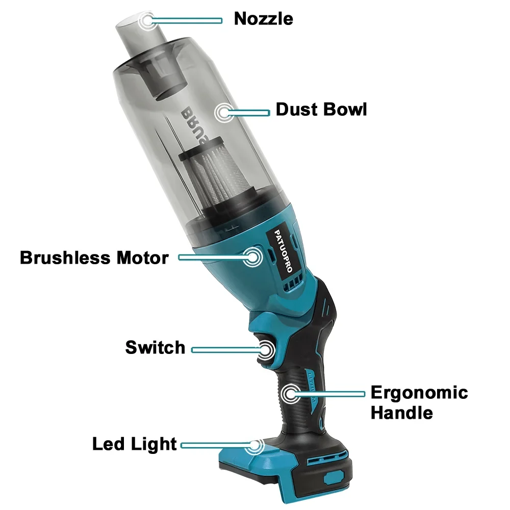 5In1 Brushless Cordless Electric Vacuum Cleaner 90000r/min Portable Handheld Rechargeable Vacuum Cleaning For Makita 18V Battery