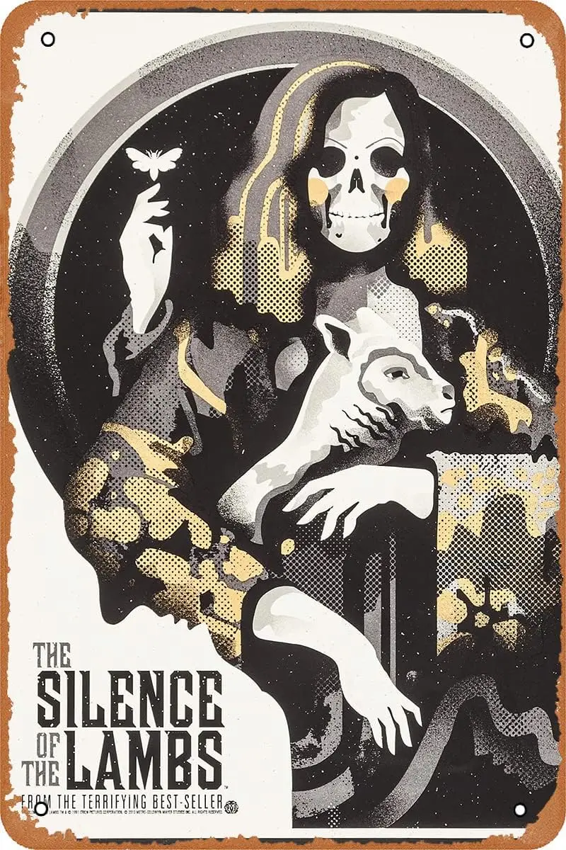 The Silence of The Lambs Movie Poster Tin Sign Vintage Metal Sign 8x12Inch